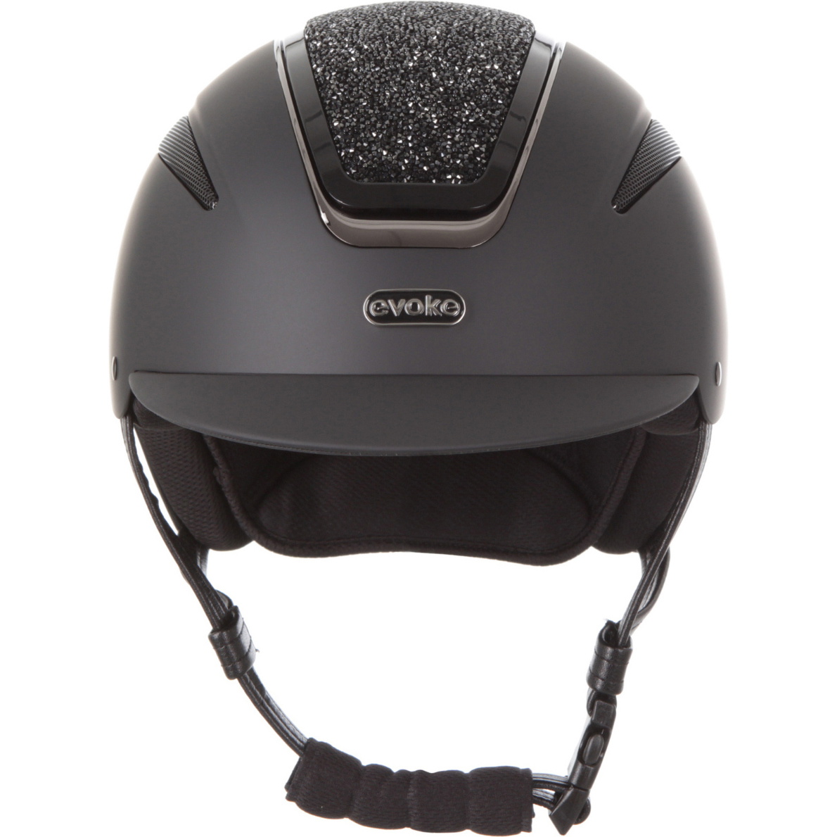 2026 Evoke Unisex Callisto Classic Peak Riding Hat & Liner 200352003 - Black / Crystal
